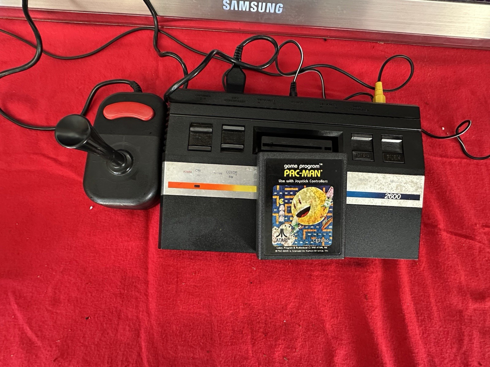 Atari 2600 JR Console w/ Cords And joystick + PAC-MAN Game Tested free shipping