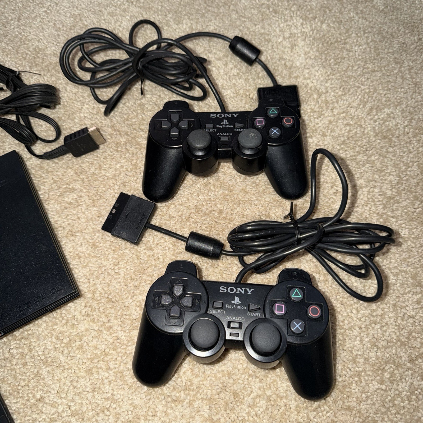 Sony PlayStation 2 Slim w/ Controllers, Games, and Cables [TESTED/WORKS]