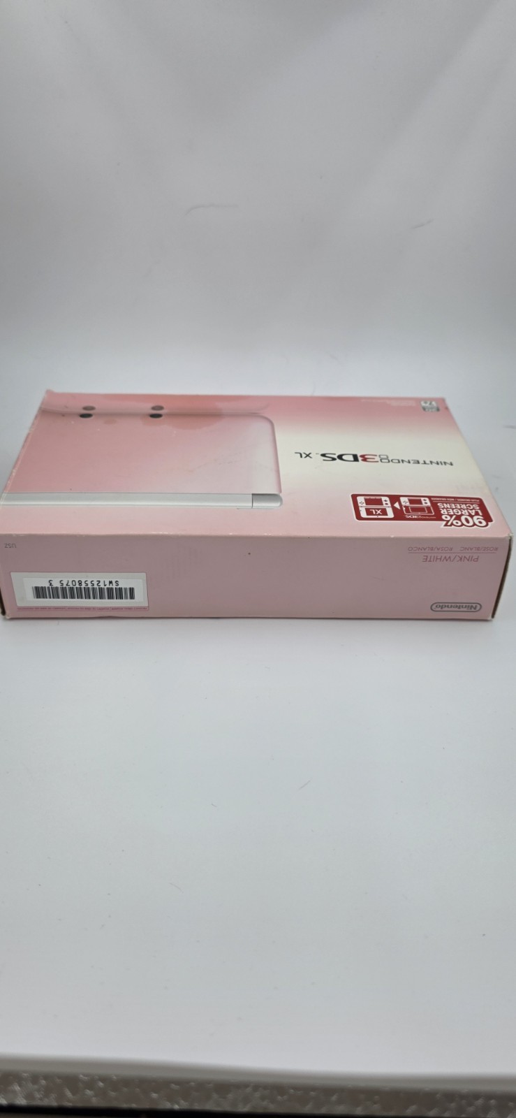 Nintendo 3DS XL Launch Edition White & Pink Handheld System in Box +AR Cards