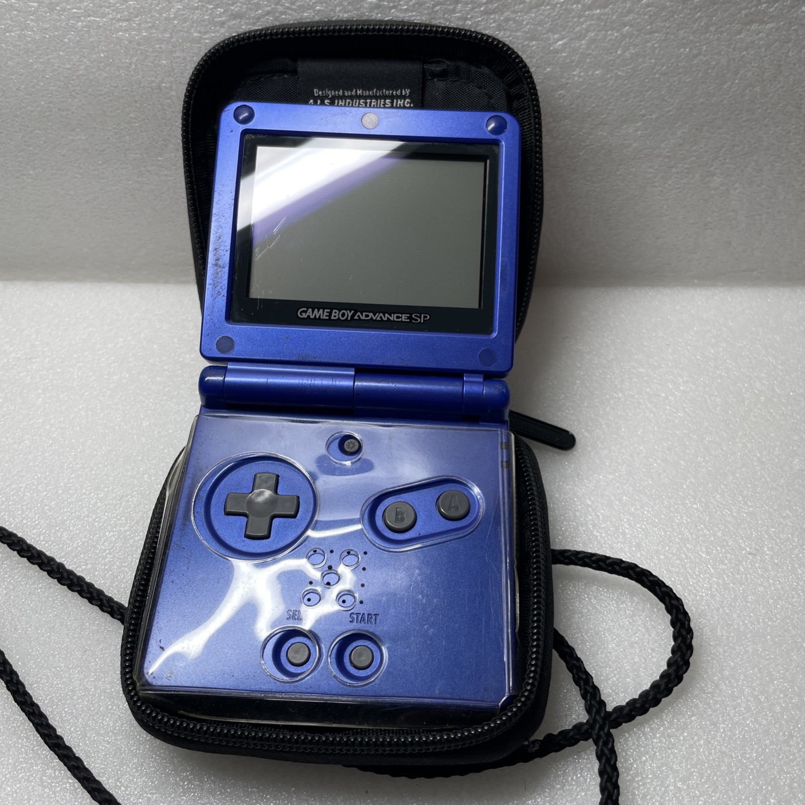 Nintendo Game Boy Advance SP Blue Handheld Console And Case Without Charger