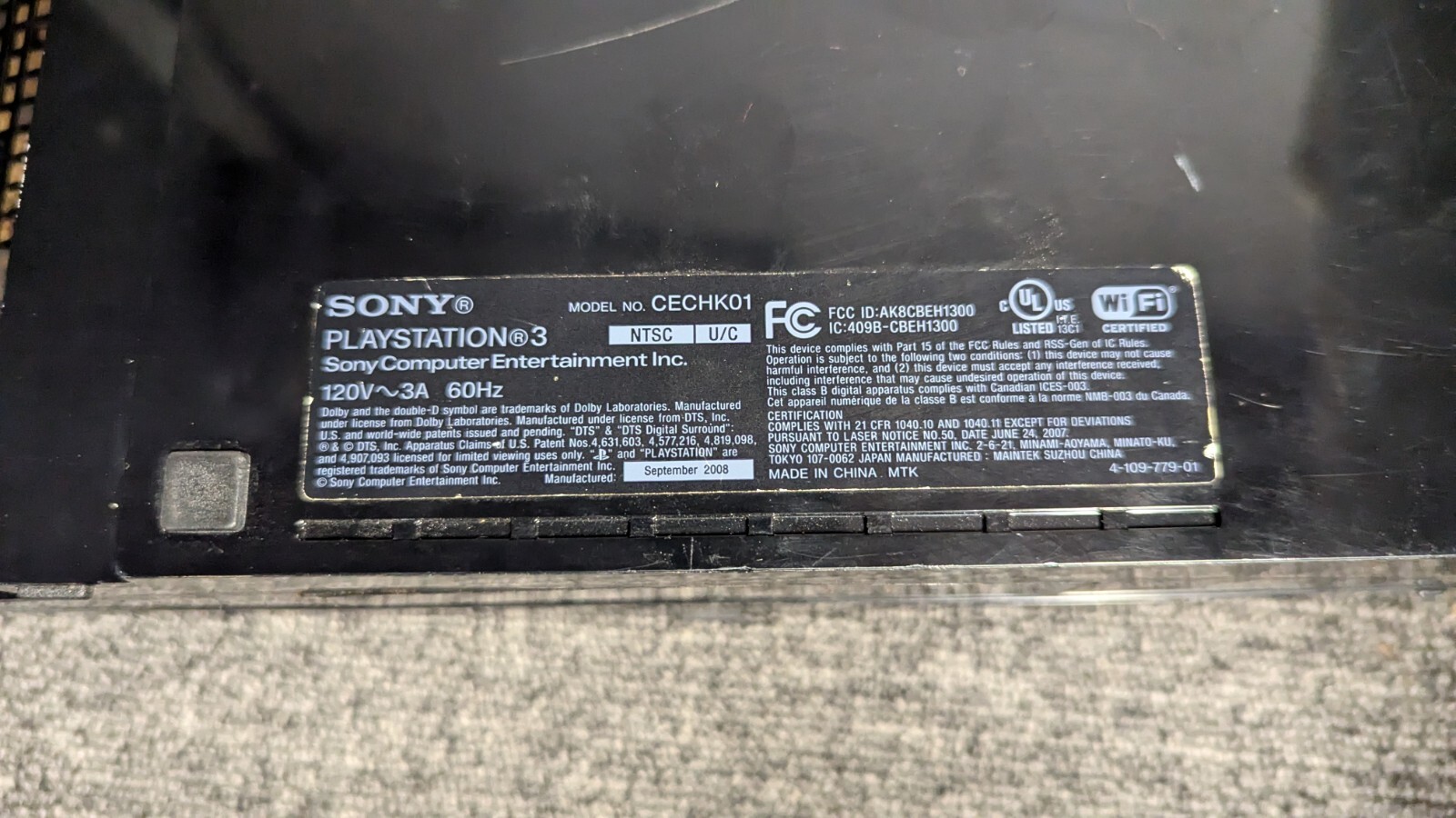 PlayStation 3 PS3 Console Only CECHK01 80GB FOR PARTS OR REPAIR AS IS READ!