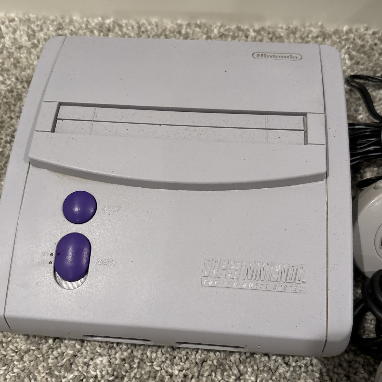 Super Nintendo Entertainment System SNES Jr. Console SNS 101 Tested & Works Auth