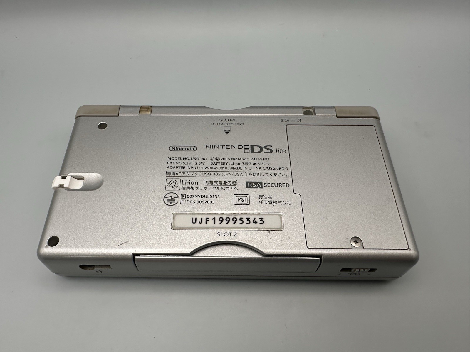 Nintendo DS Lite Console USG-001 with charger – Silver (Tested, Working)
