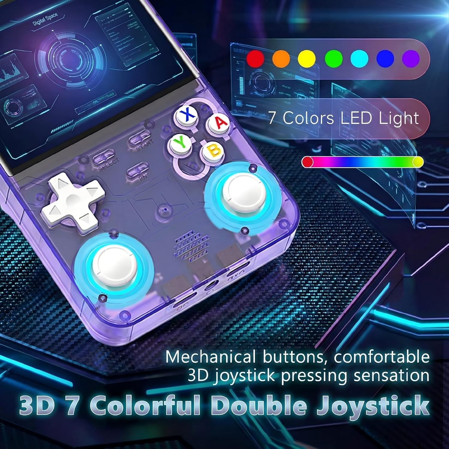 Black R36 Ultra Handheld Game Console 4 Inch IPS Screen 20000+ Video Games 128GB