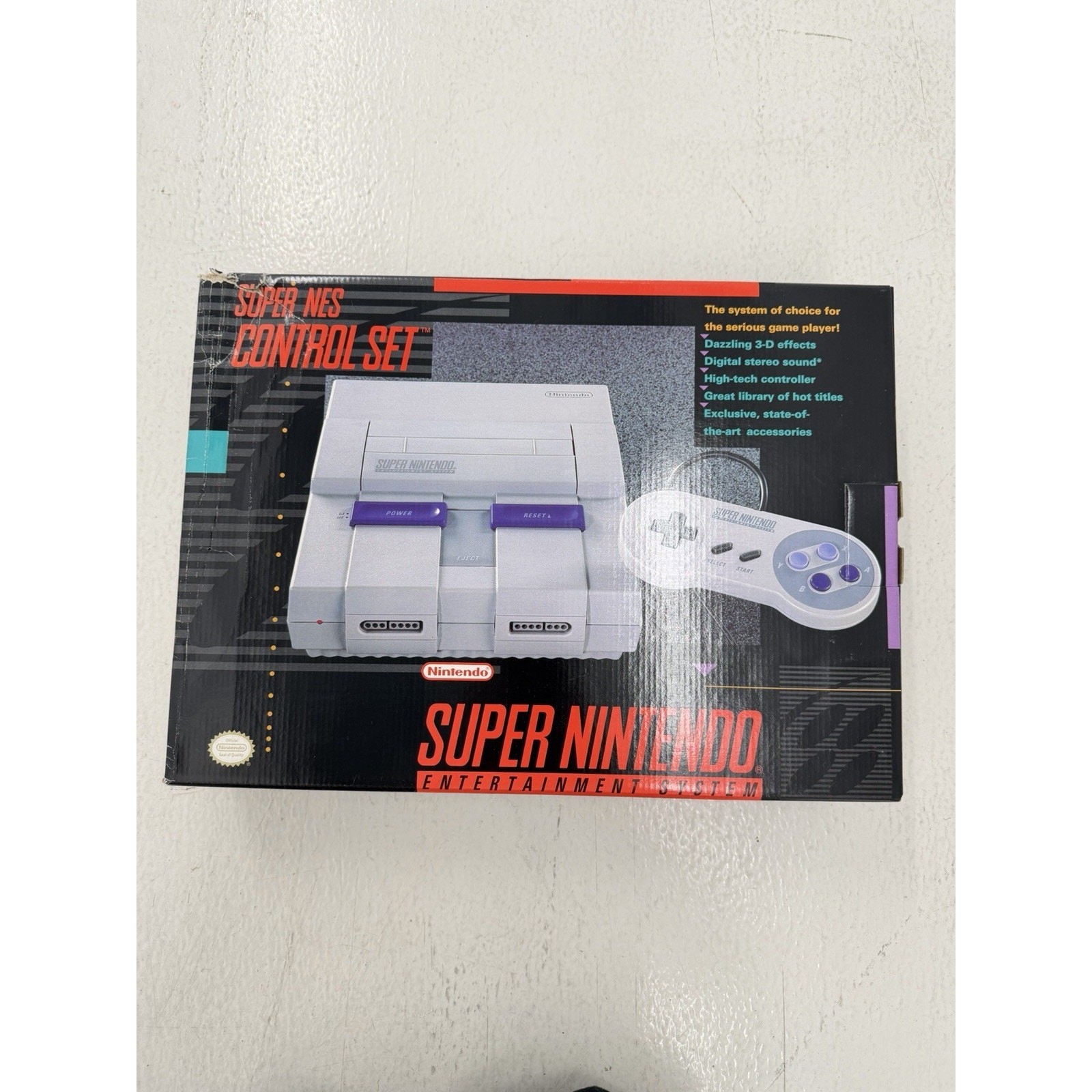 Super Nintendo SNES Control Set Console Complete w/ Box OEM SNS-001 Vintage Rare