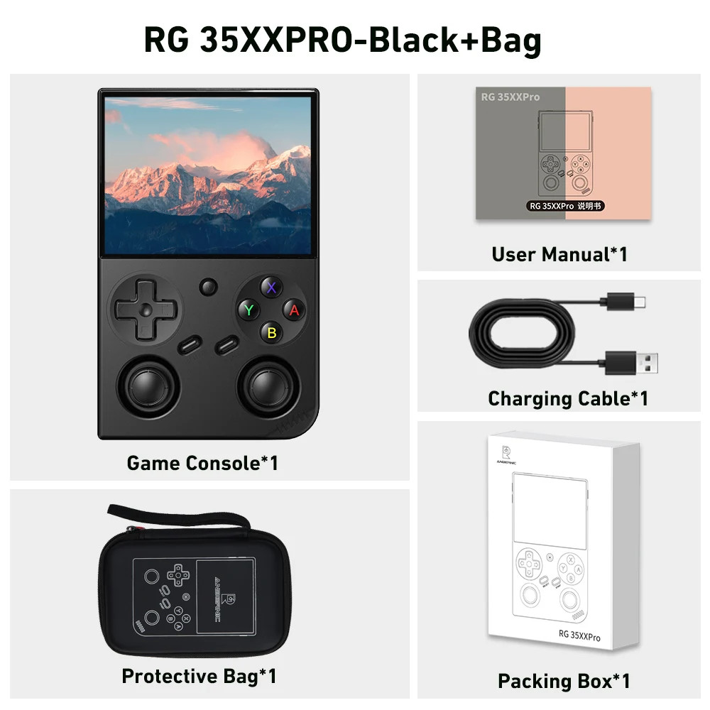 RG 35XXPRO 64 Bit Handheld Game Players 3.5» IPS Screen Linux System Video Game
