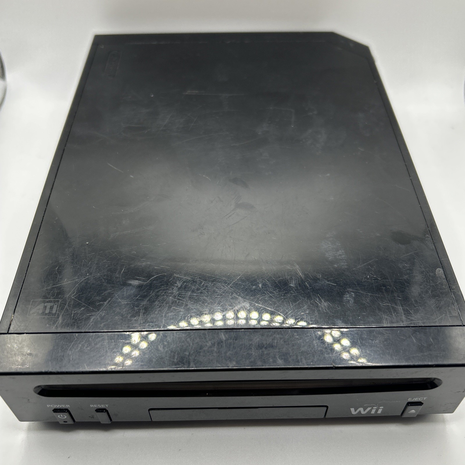 Nintendo Wii RVL-101 Black Console Bundle & Cords + Sensor + Controllers + More!