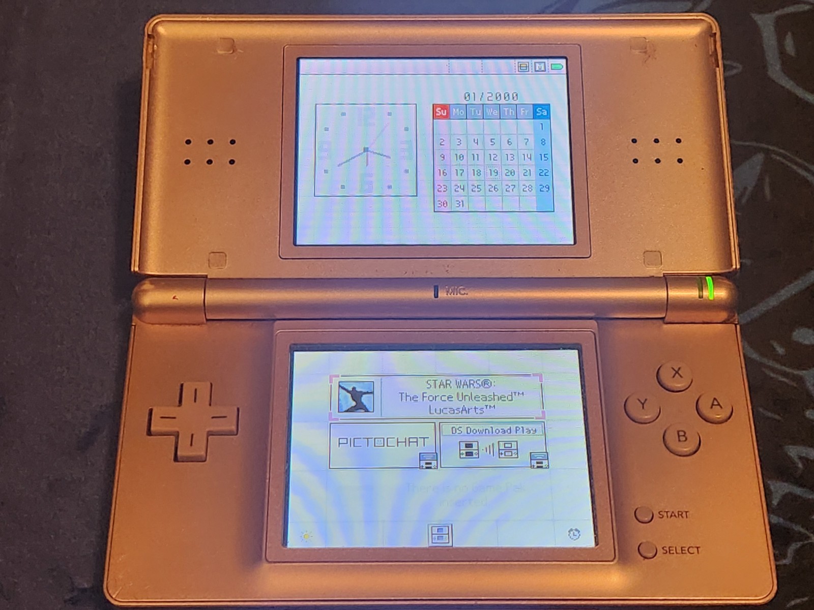 Nintendo DS Lite System, With Stylus, Charger, GBA Cover Metallic Rose w/ 2games