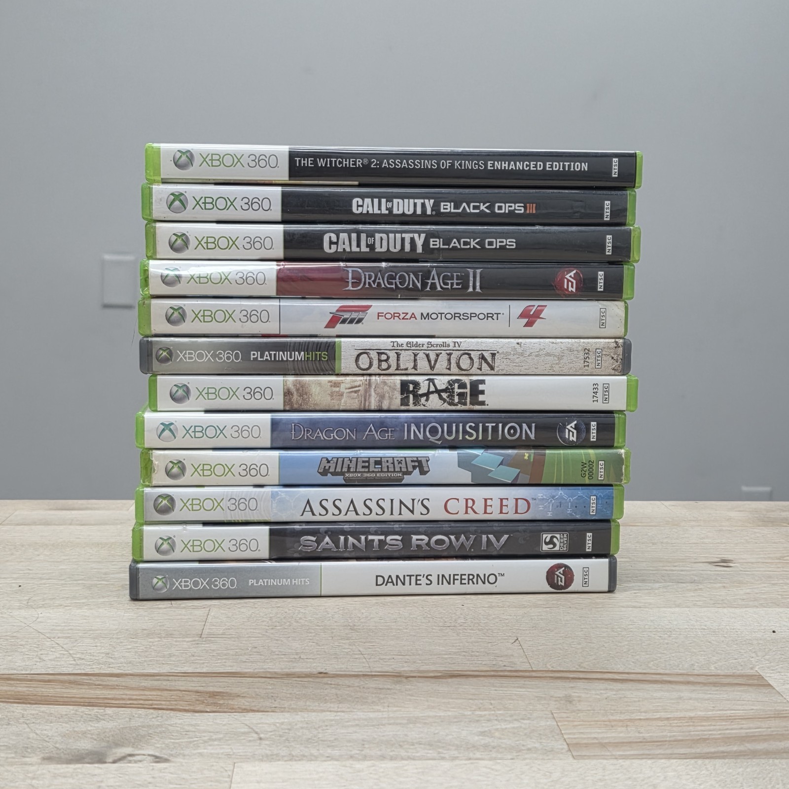 Microsoft Xbox 360 S Slim 500GB Console Model 1439 Bundle W/ 12 Games LOT