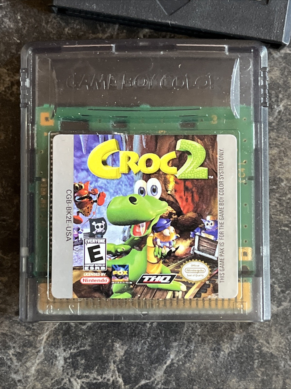 Works Nintendo Game Boy Color Atomic Purple Transparent Clear Croc 2 Bomber Man