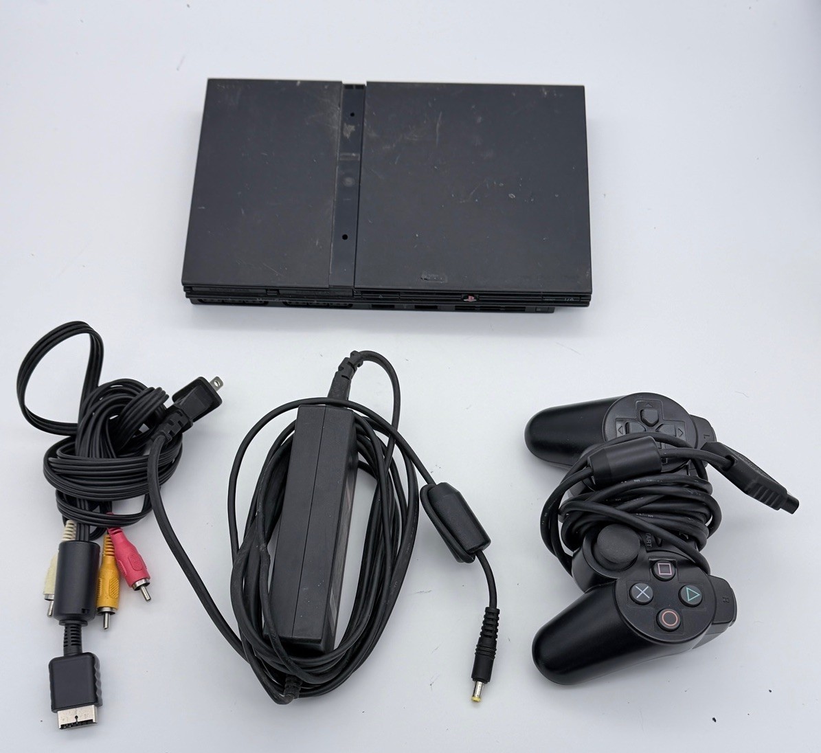 Sony PlayStation 2 Slim Console PS2 SCPH-70012 Bundle TESTED UGLY