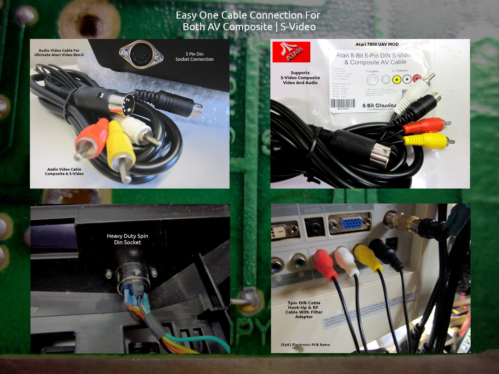 Atari 7800 Origial EpR Reconditioned MUAV With PS MOD & New Power Adapter
