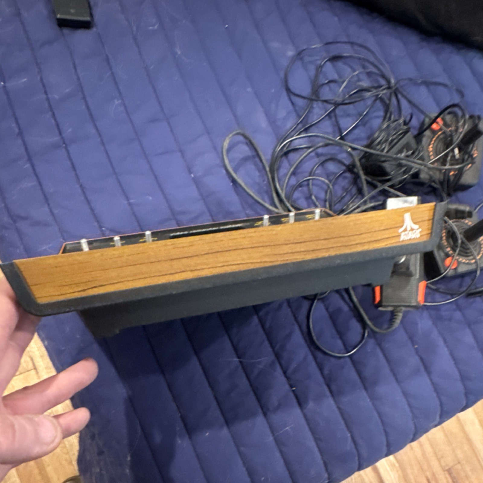 Atari 2600 Home Console Black Brown Woodgrain Panel RF CX-2600