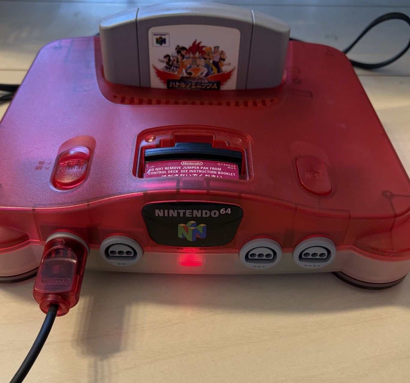 Nintendo64 N64 Console Clear Red White Two Tone Japan JPN Tested Working game