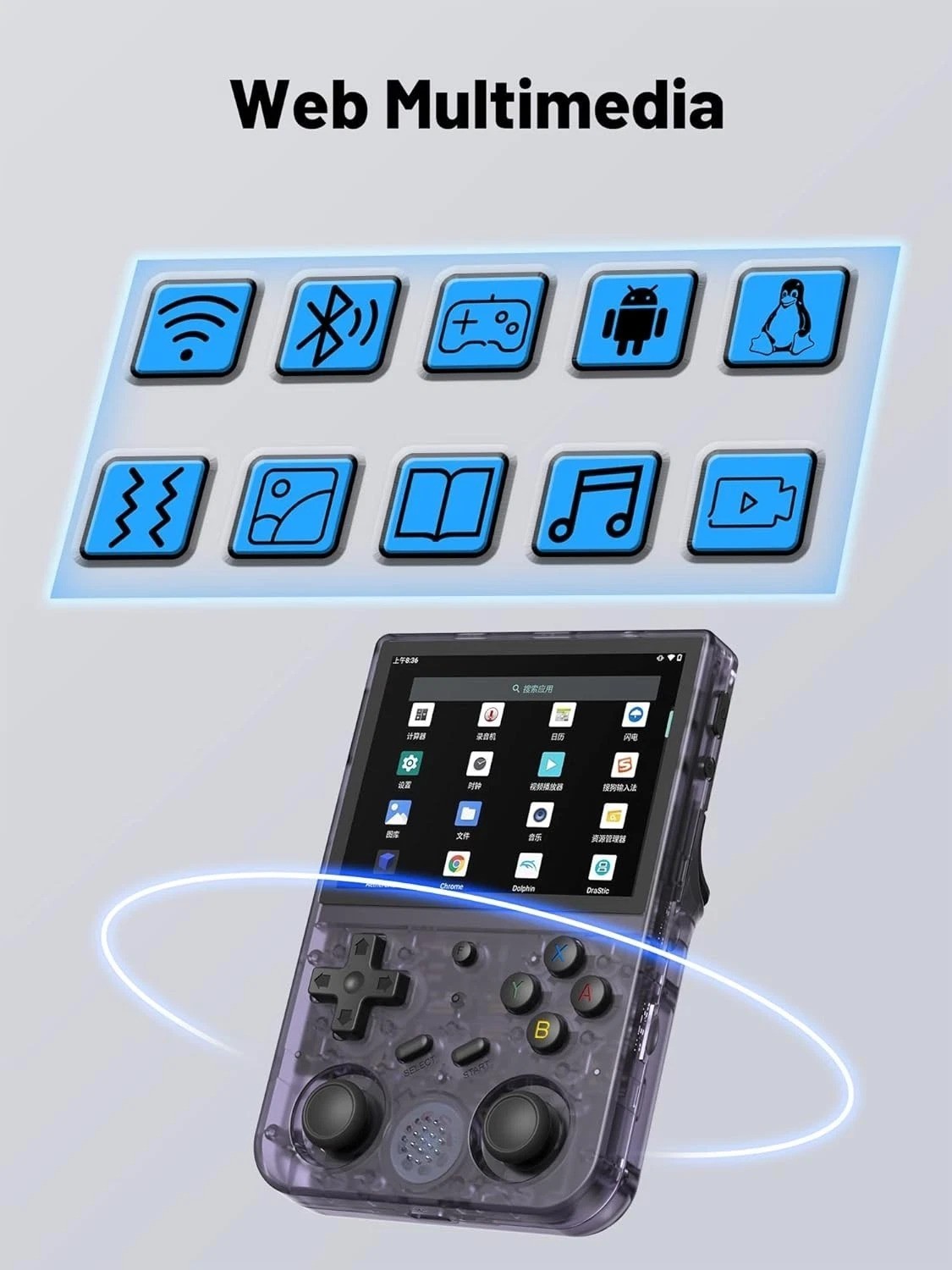 Anbernic RG353V Purple – 4452 Games, 5G WiFi, Bluetooth & Streaming Capabilities