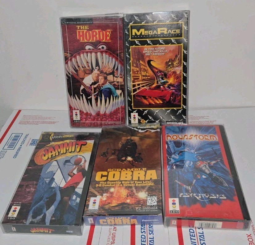 5 3DO Games Including The Horde NEW SEALED, Mega Race, Jammit, Novastorm READ!!
