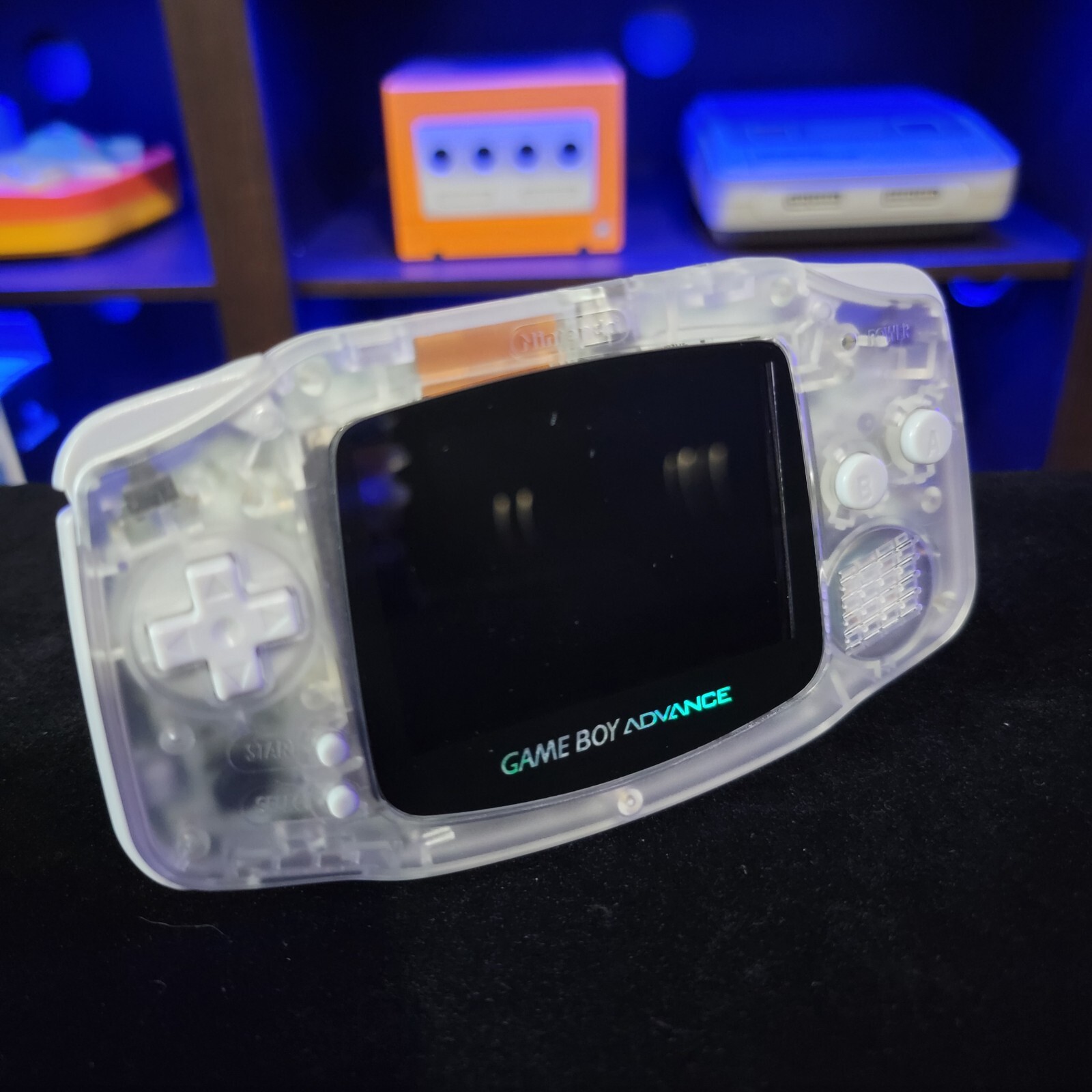 Clear Game Boy Advance GBA iPS Backlit LCD Usb-C 1800 mAh Rechargeable Battery