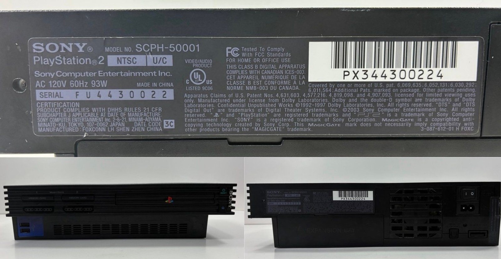 PlayStation 2/PS2 Fat Console with 8MB Memory Card, Controller & Cables (Tested)