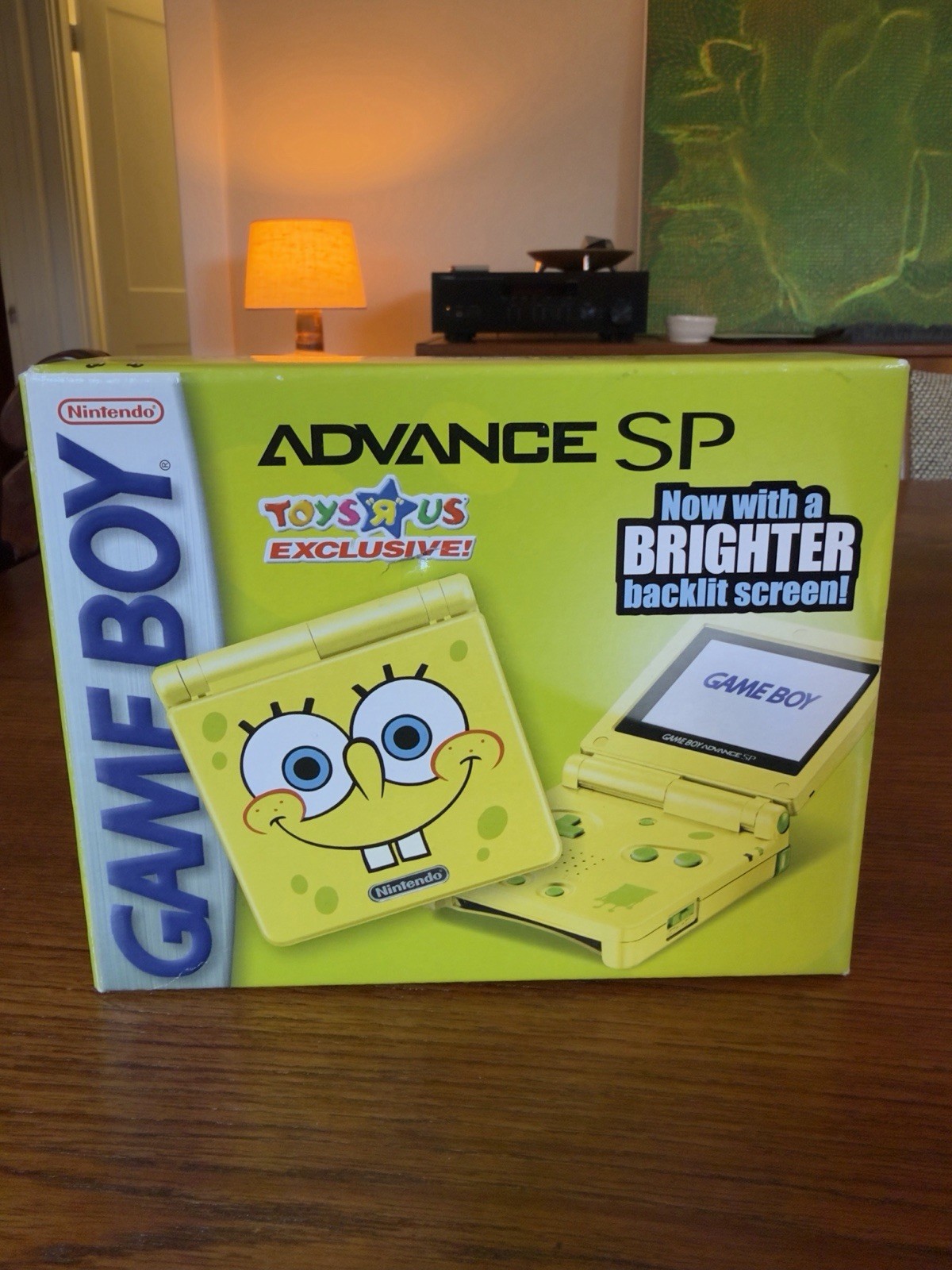 CIB Nintendo Game Boy Advance SP AGS-101 Backlit SpongeBob Toys R Us Yellow NTSC