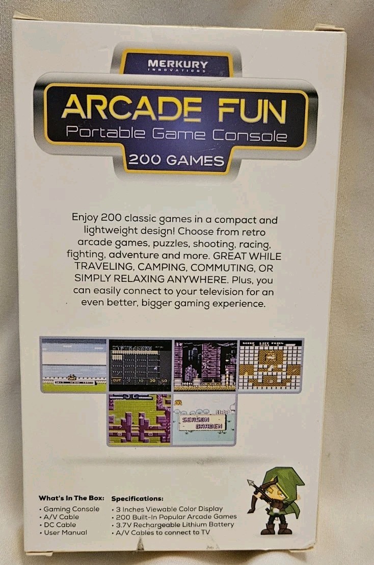 Merkury Innovations Arcade Fun Portable Game Console 200 Games 2025 (New/Sealed)