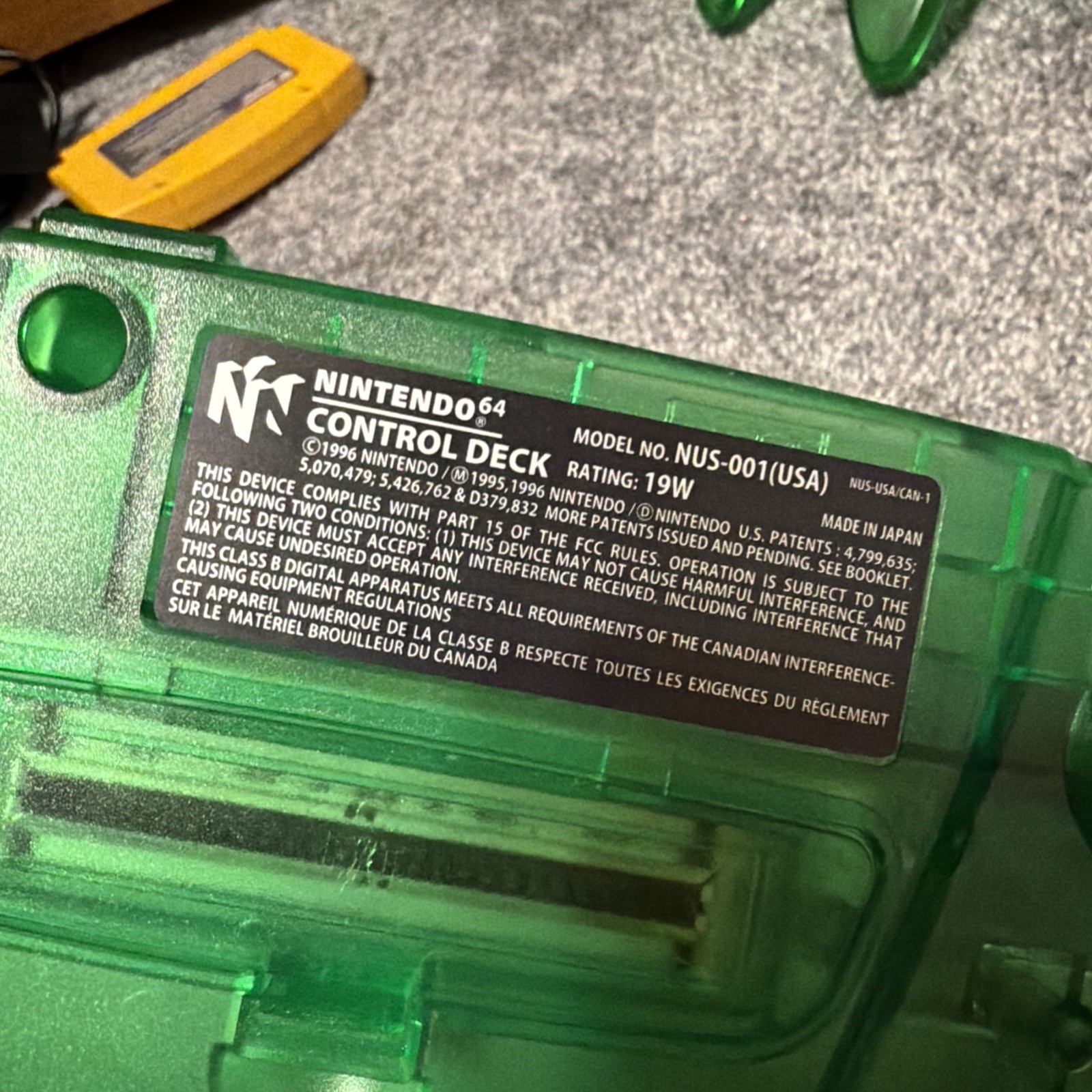 Nintendo 64 N64 system – Funtastic Jungle Green OEM Donkey Kong Expansion Pak