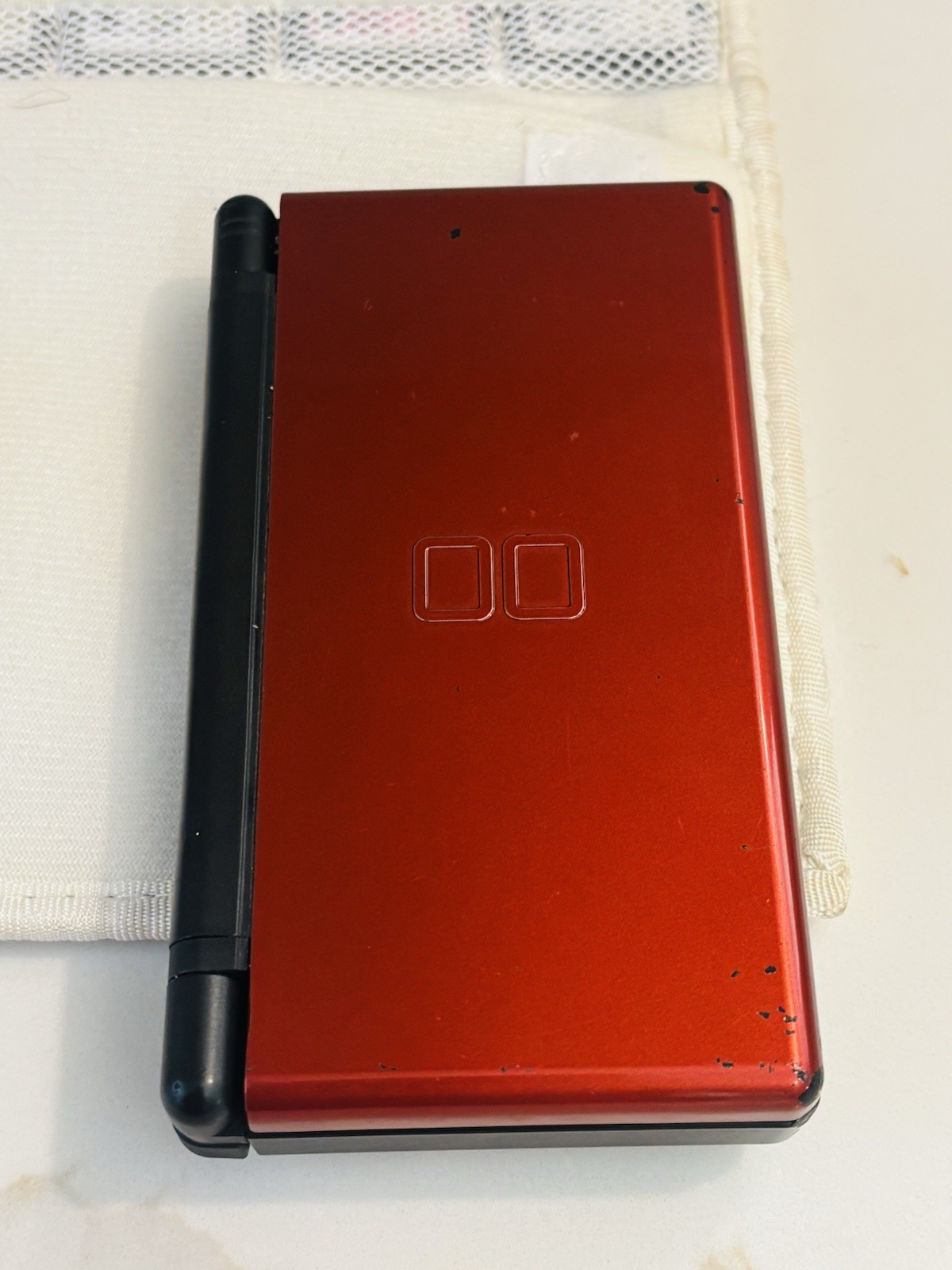 Nintendo DS Lite Console USG-001 Crimson Red/Black w/ 10 Games Charger/Tested