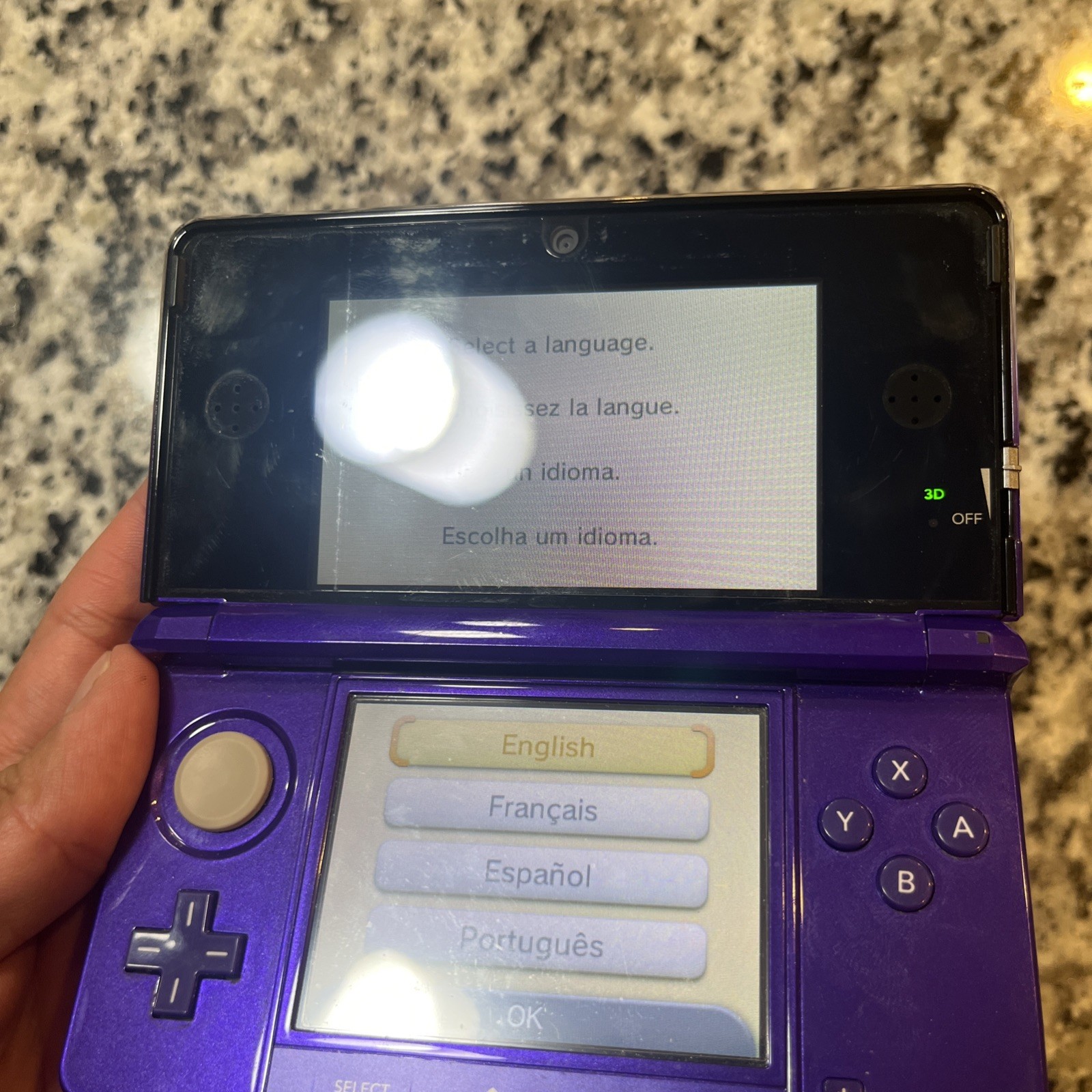 Nintendo 3DS Midnight Purple Portable Gaming Console W/ Sonic Game