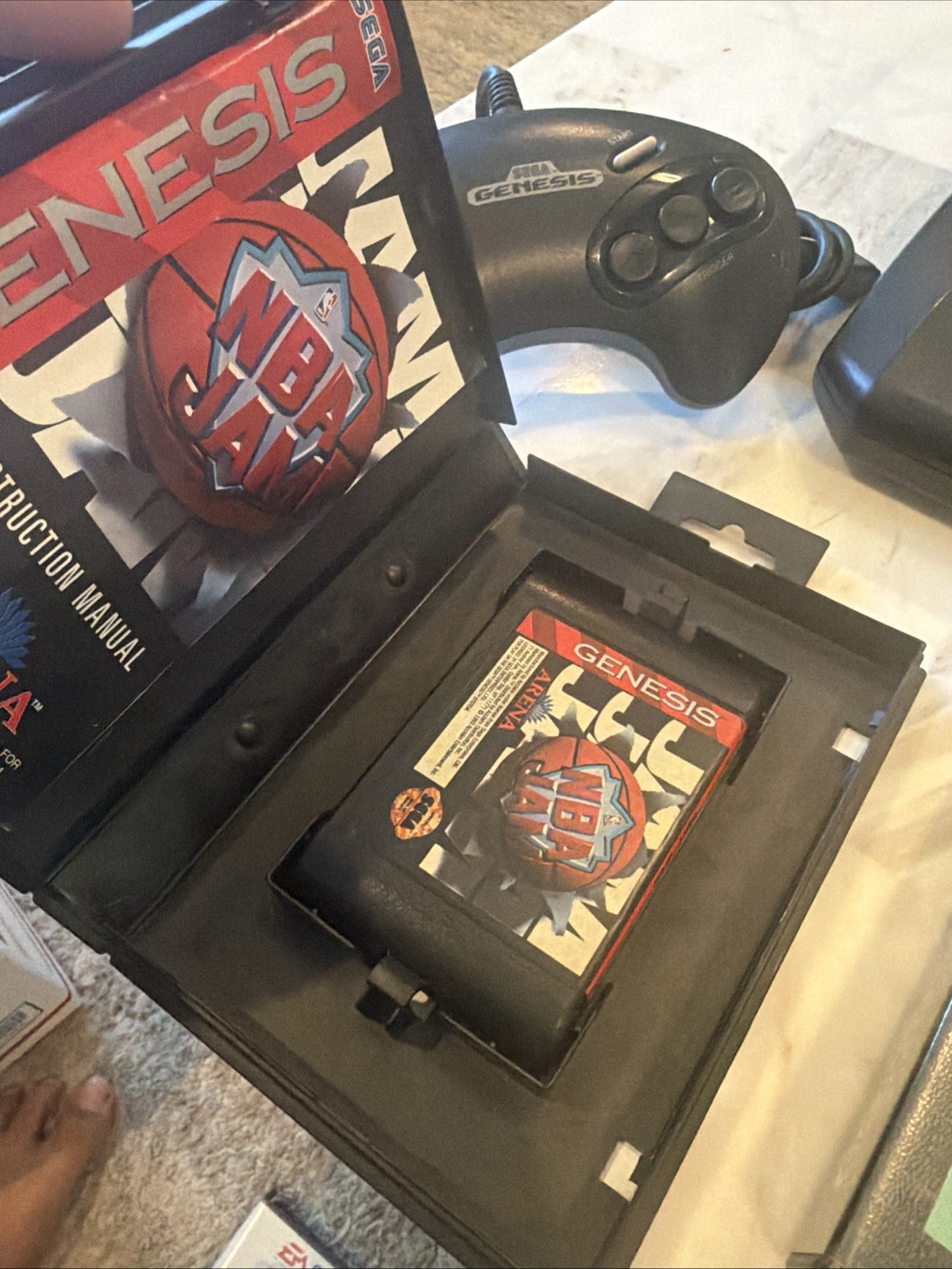 Sega Genesis Model 2 Console System Bundle Cords Controller Lion King, NBA JAM