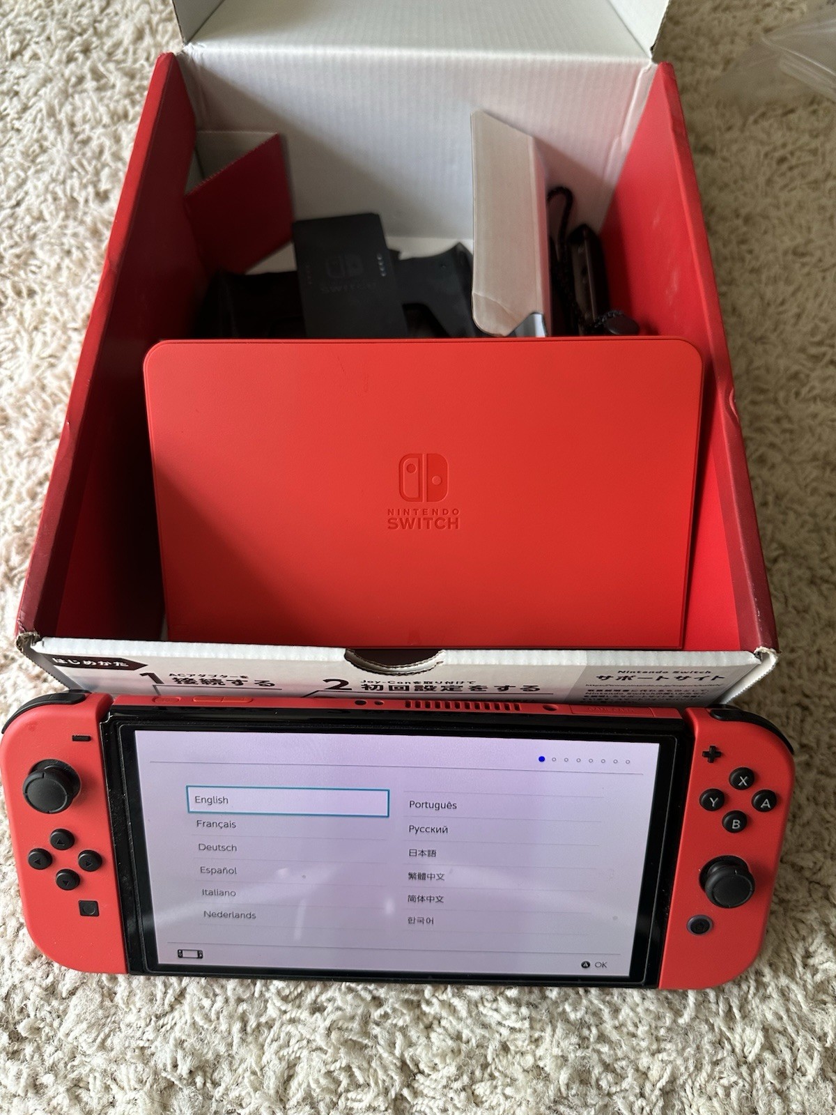 Nintendo Switch OLED Mario Red 64GB Console Bundle