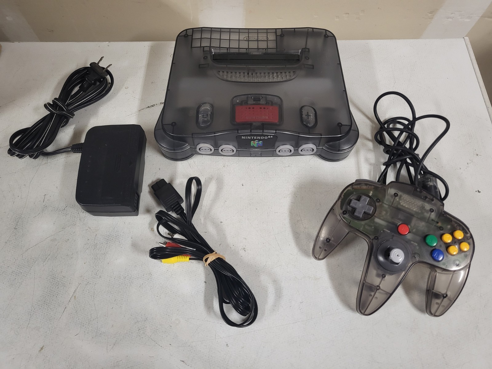 Nintendo N64 Smoke Clear Gray Funtastic Console OEM Controller Expansion READ