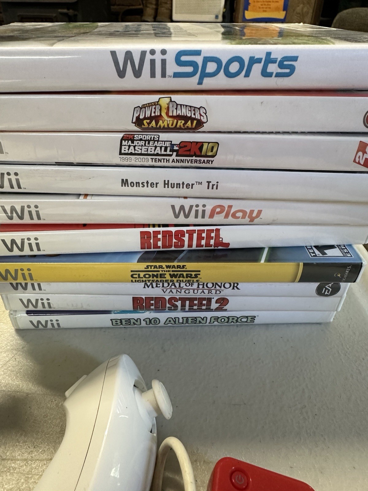 Wii RVL-001 Console, 2 Controllers, 10 Games – TESTED/WORKING