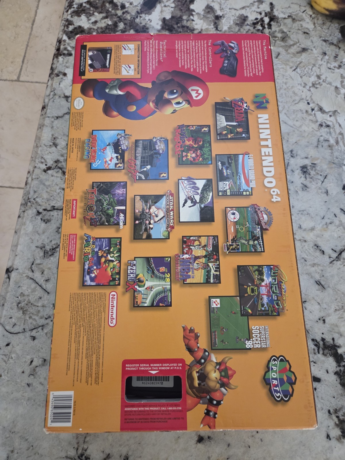 Nintendo 64 Atomic Purple Controller Console Bundle Complete In Original Box