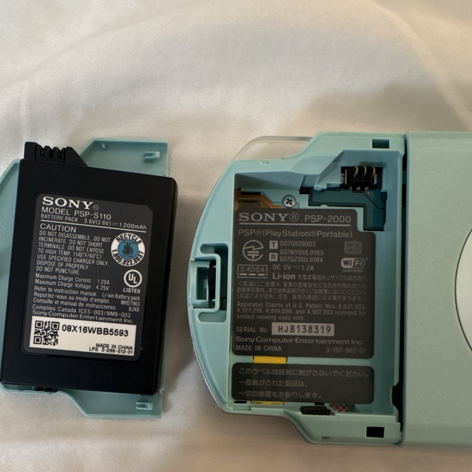 Sony PSP-2000 Felicia Blue Console Japan Tested Working + Case + Shell