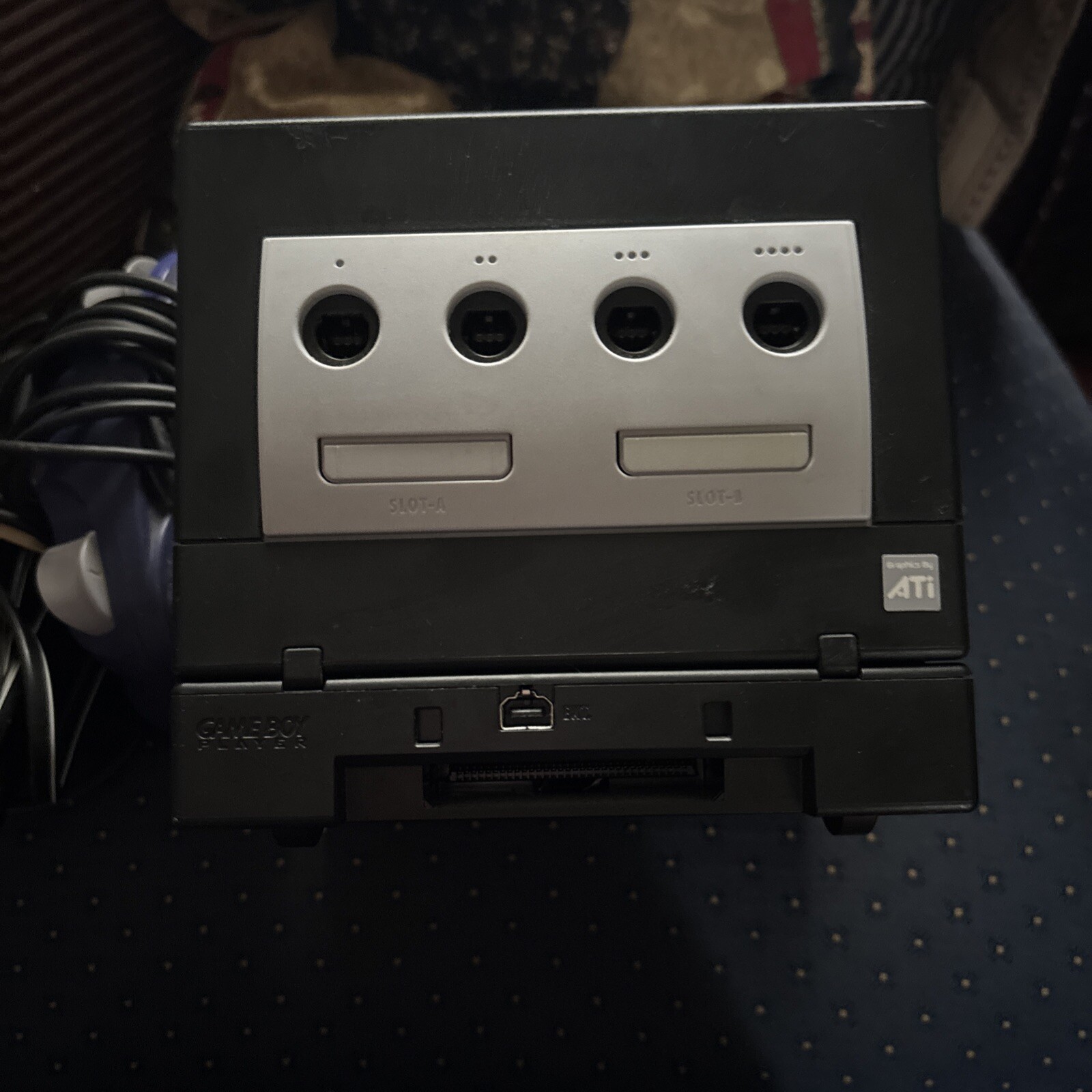 Nintendo GameCube Console Black 2/ControllersBlk&Purple