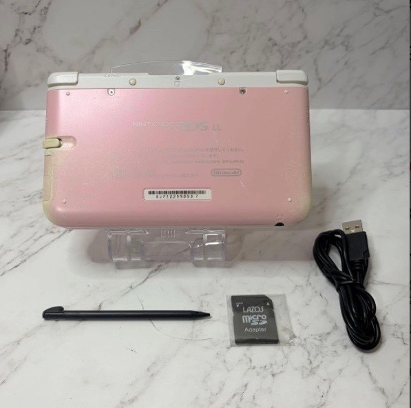Nintendo 3DS XL Pink×White[Working condition, with accessories included]