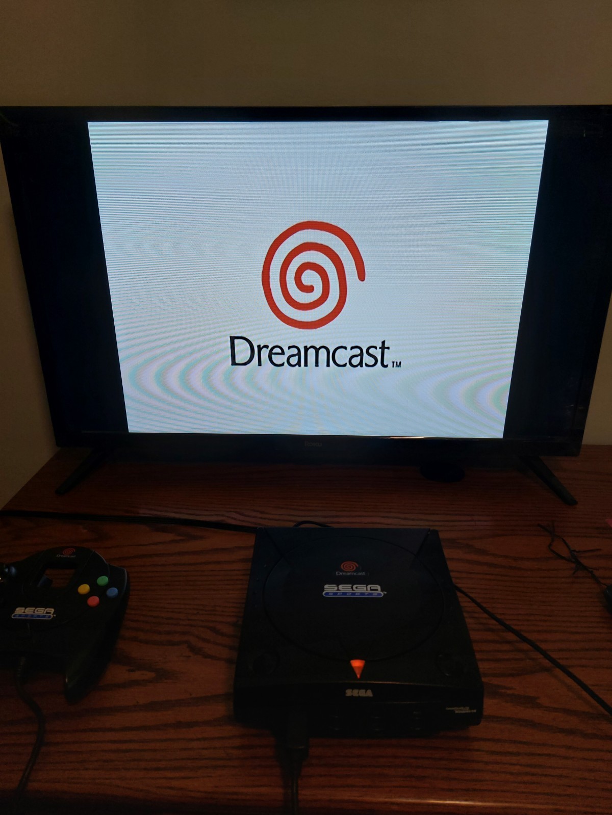 Sega Dreamcast Console – Black Sega Sports Edition BUNDLE w/ 2 Controllers & VMU