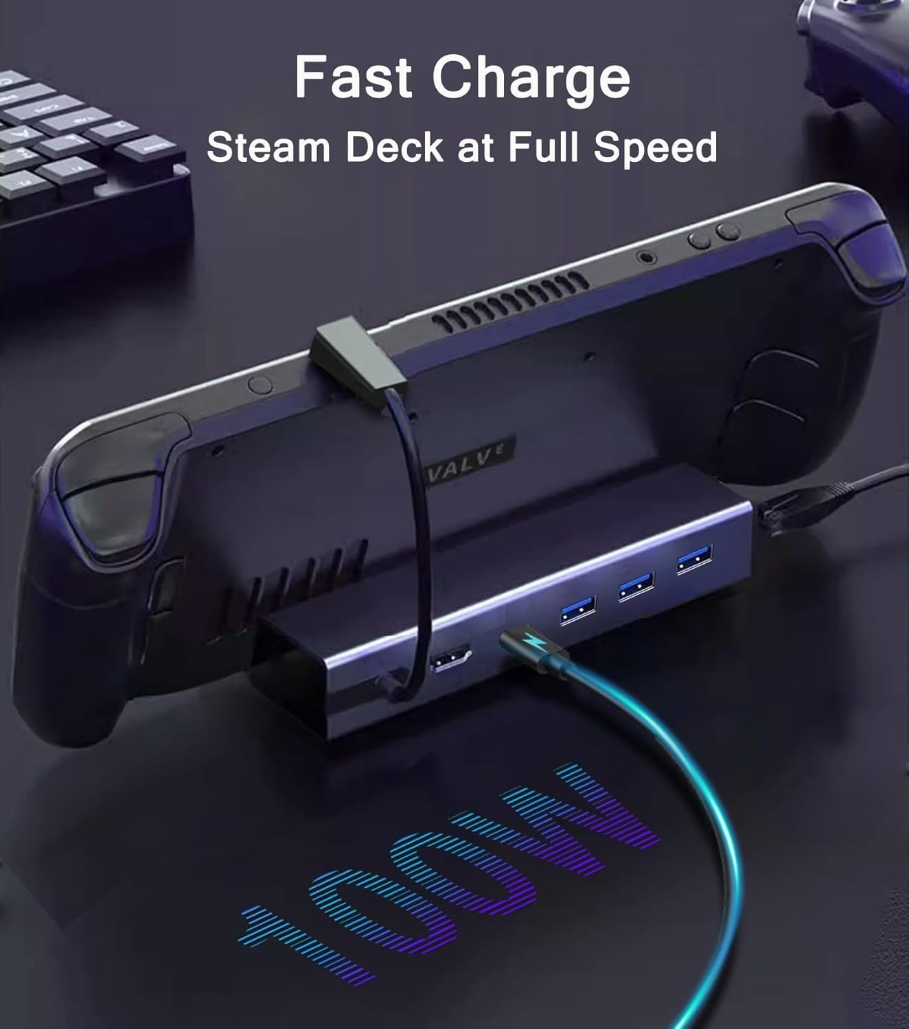 Enhance Your Gaming with 6-in-1 Dock for Steam Deck – 4K UHD & Reliable Ethernet