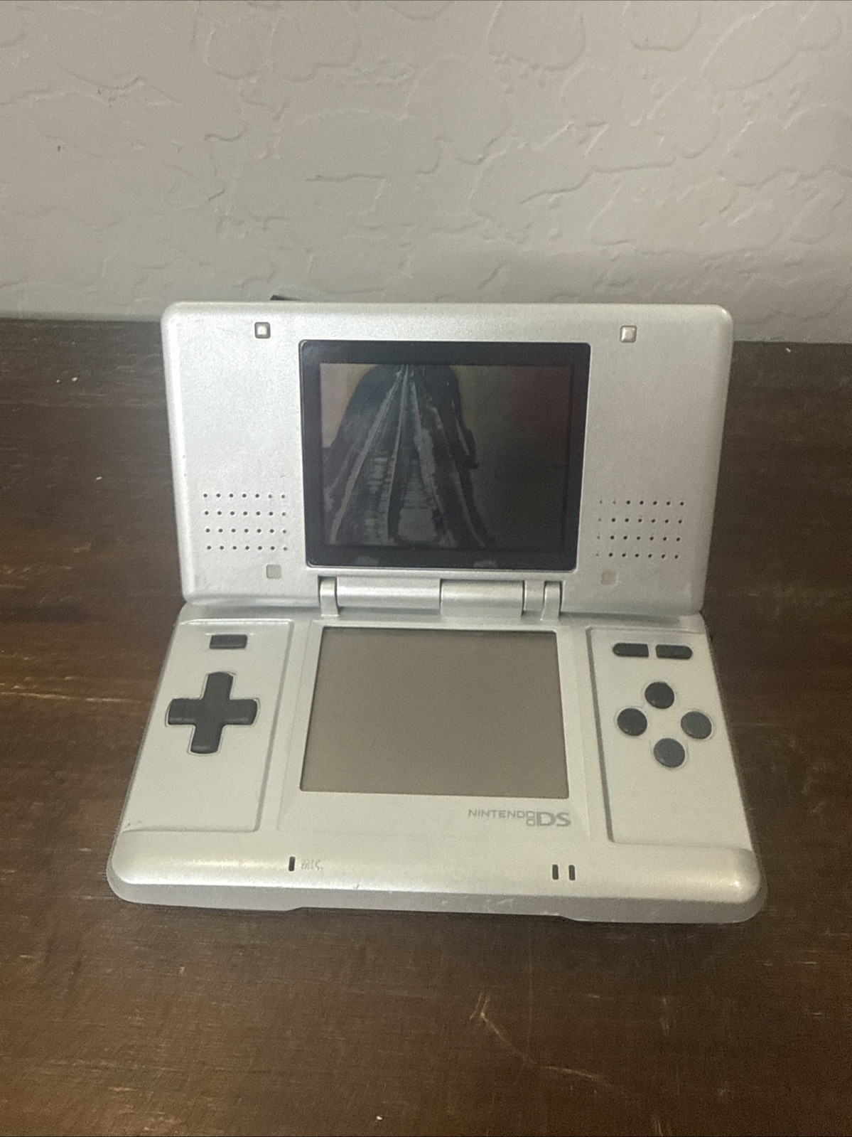 Nintendo DS Original Console NTR-001 Titanium Silver For Parts Bad Top Screen