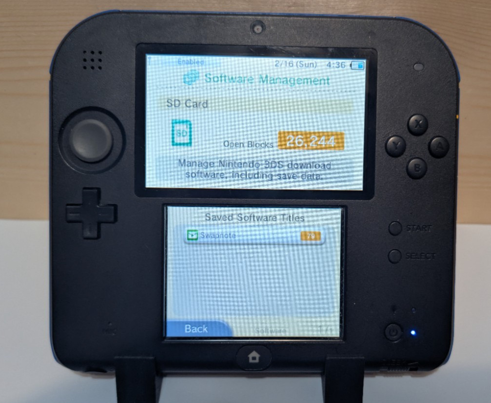 Nintendo 2DS Blue/Black US Version W/SD & Cable *Tested*