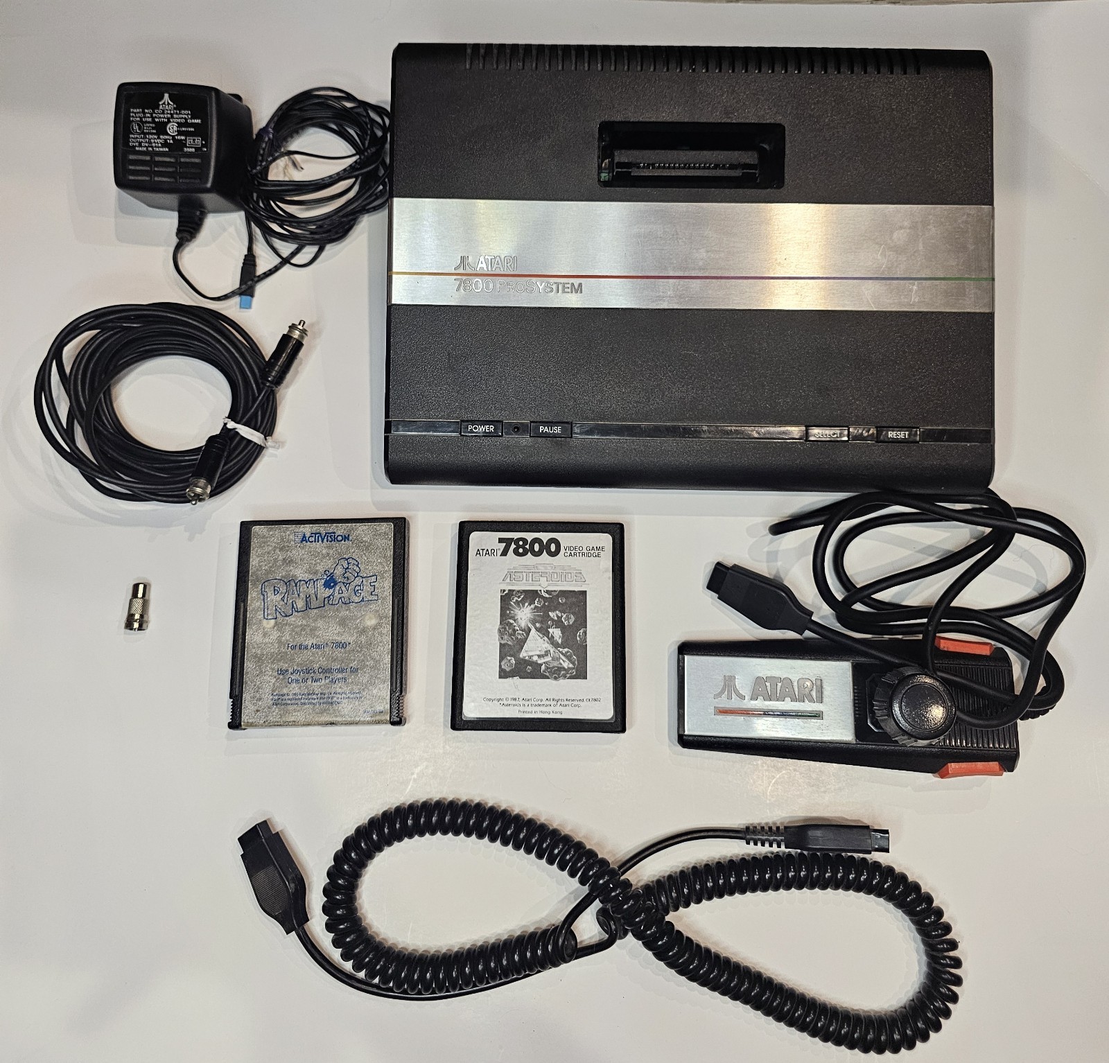 Atari 7800pro System Bundle With Controller and Games (Rampage) Tested & Working
