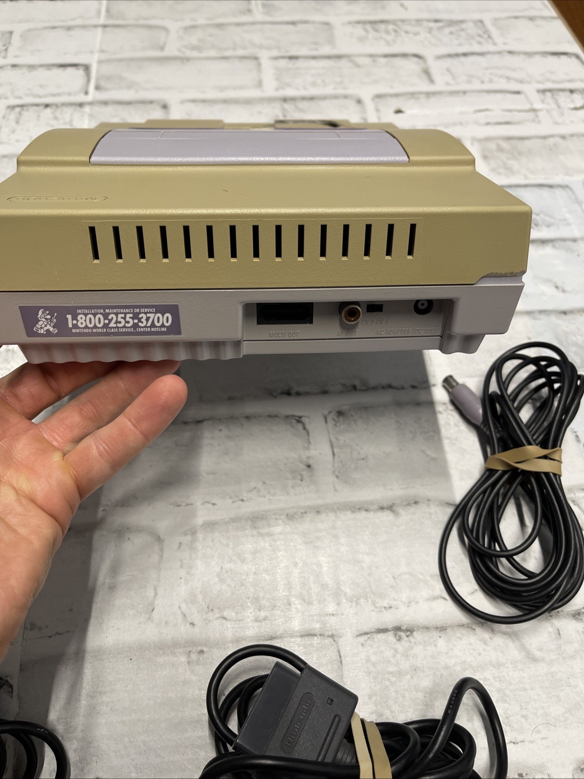 Nintendo SNES Gray Console Bundle With 2 Controllers, AV and Power Cords Tested