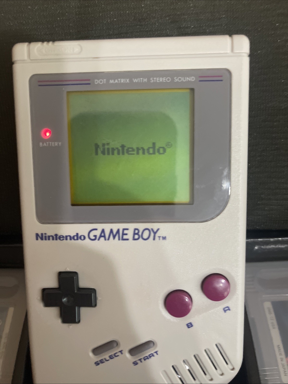 Nintendo Game Boy console and 4 Games With Travel Case & Linkage Cable All Works