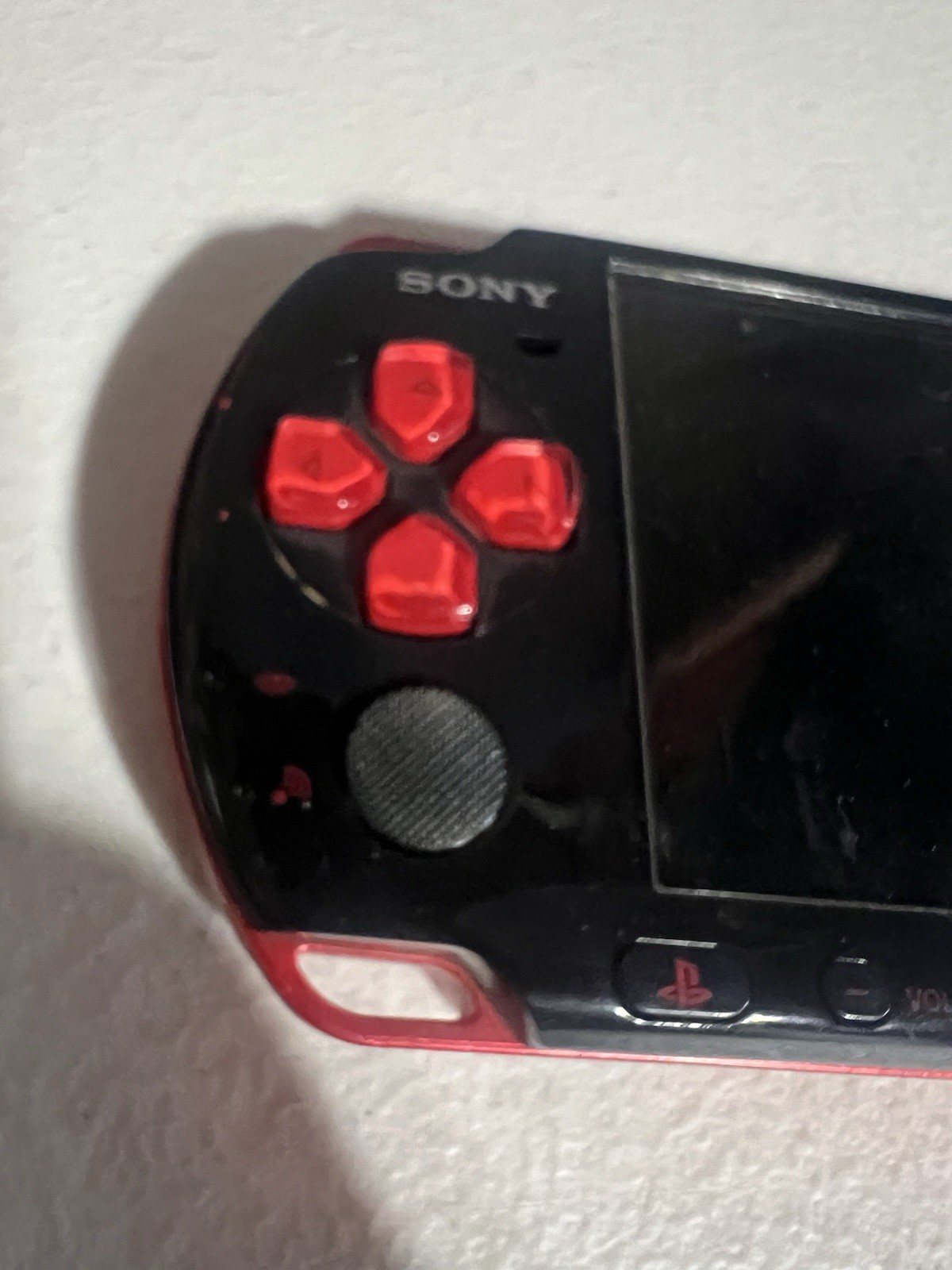 Sony PSP 3000 Console Red Black No Battery No Charger with Memory Card 1GB