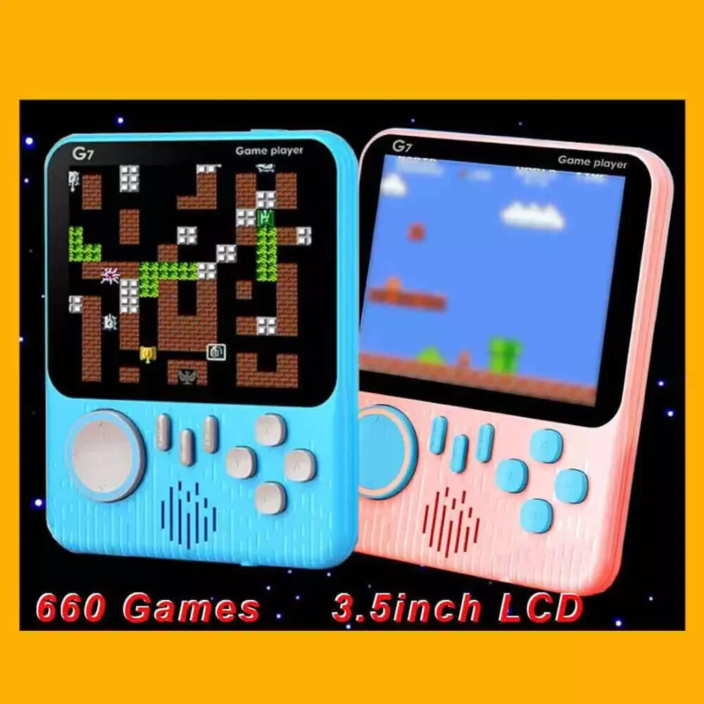 3.5″ Retro Handheld Console | 600 Built-in Games | Rechargeable Portable Toy