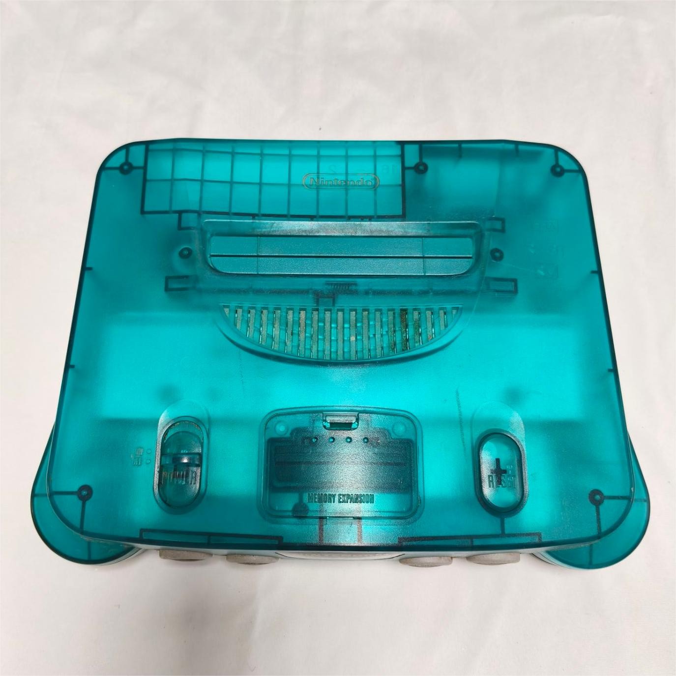 USA Nintendo N64 Console Systemv Clear Shell Bundle W/Oem controller Cords