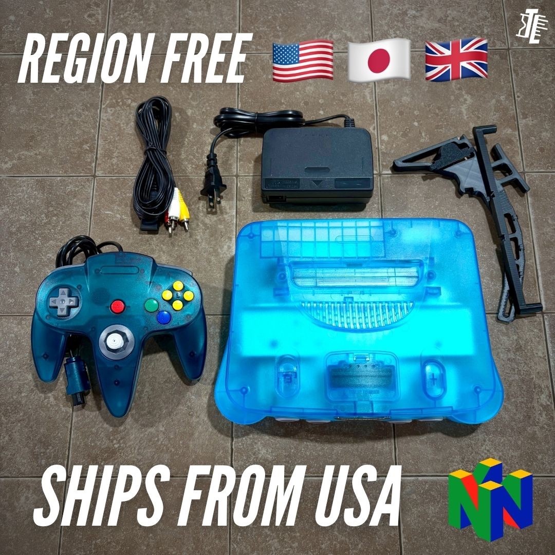 Nintendo 64 Console REGION FREE Funtastic Blue Translucent Refurbished Warranty