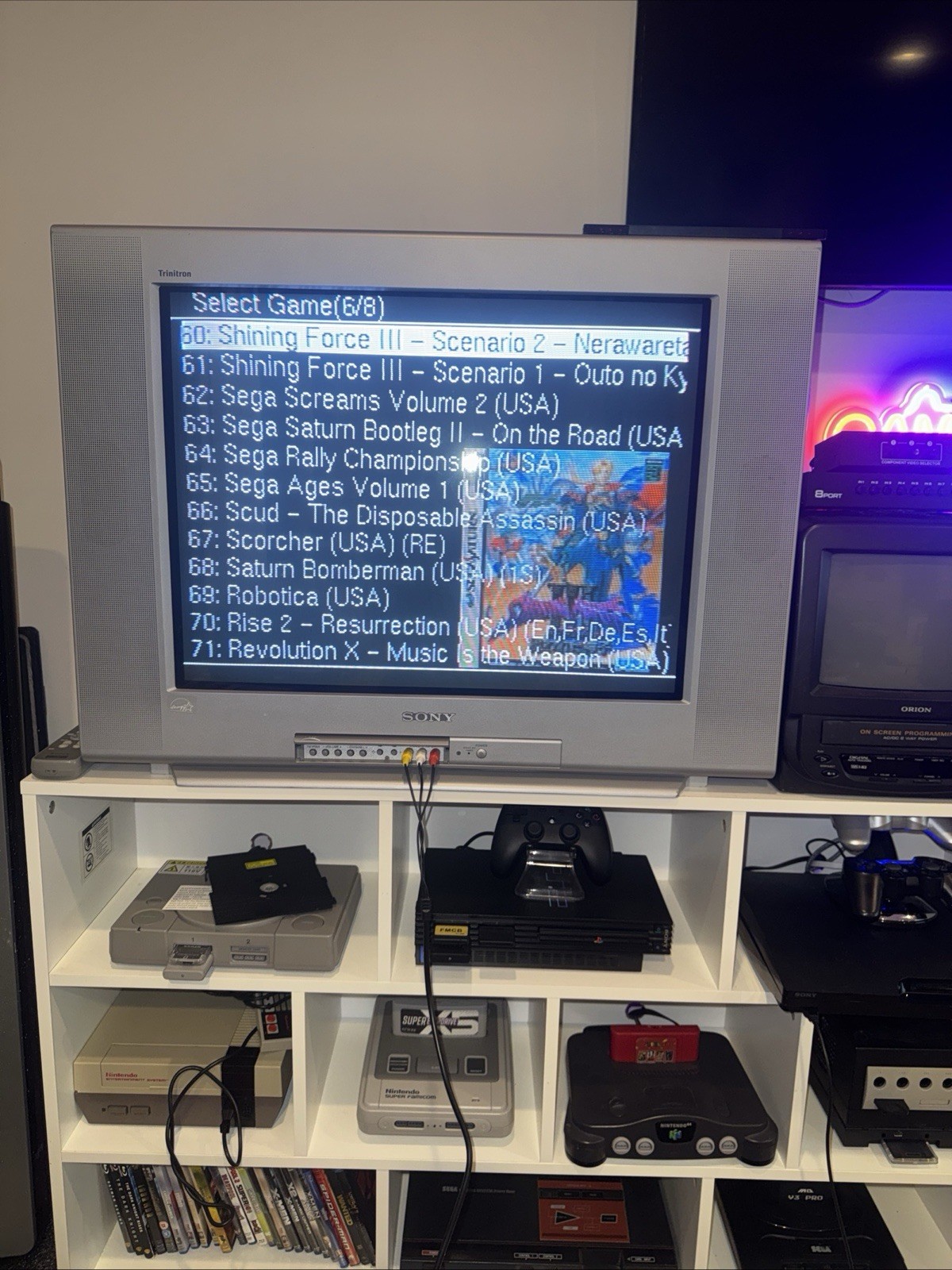 Sega Saturn – With Saroo + 128 Gb Sd Card, Controller, And Wires