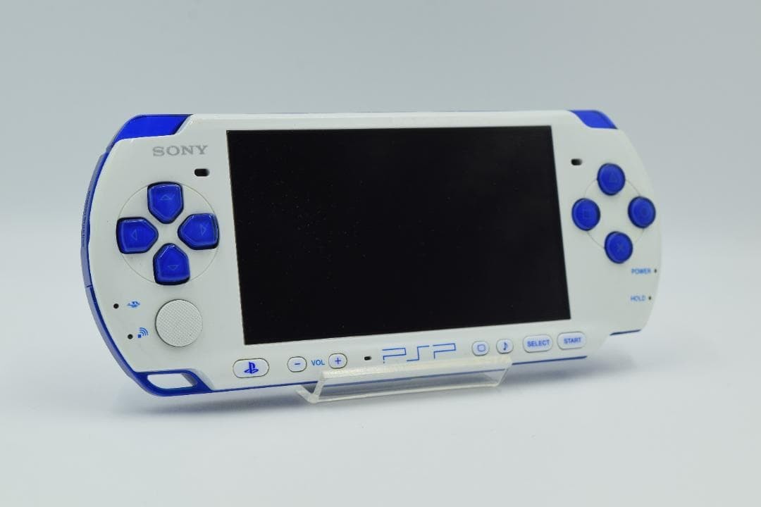 Sony PSP-3000 White Blue Console Tested Working Region Free SD Card