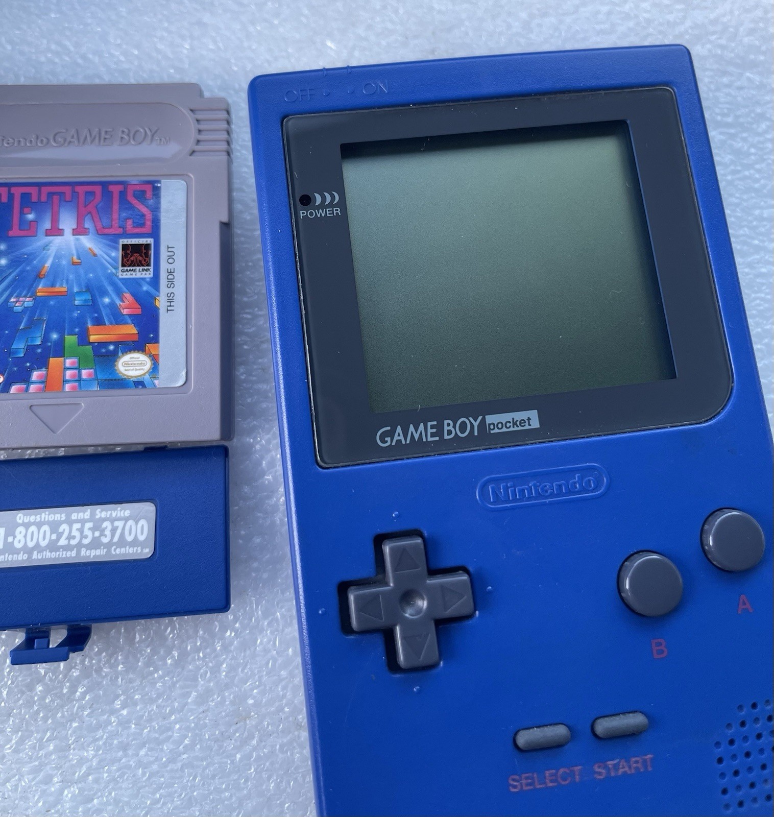 Nintendo Game Boy Pocket Blue Handheld Console MGB-001 Tetris & accessories