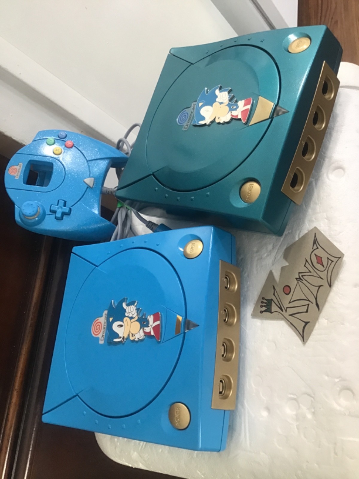 💙 SEGA Dreamcast HKT-3020 Home Console 💙 Edition🌟💙 GOLD/BLUE✨CASE